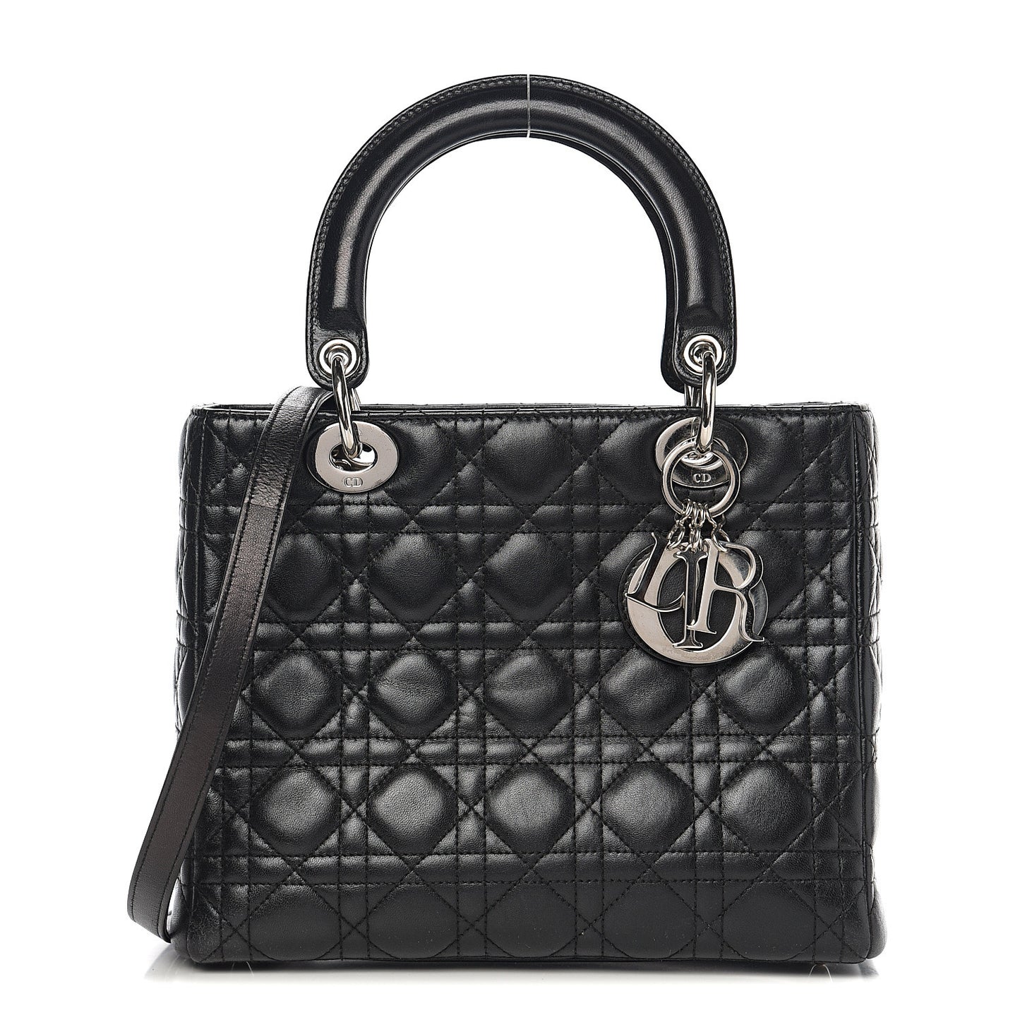 Lambskin Cannage Medium Lady Dior Black