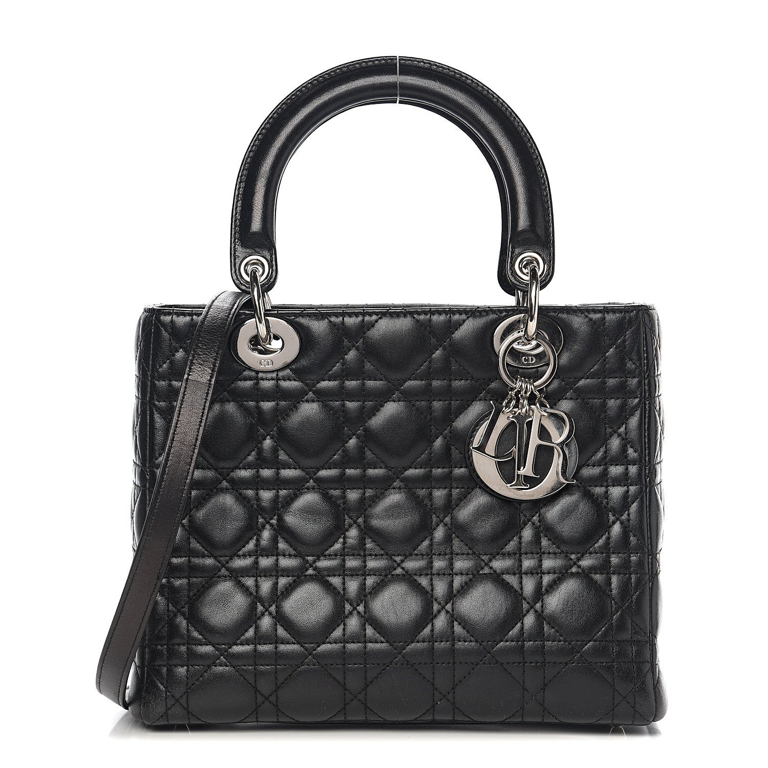 Christian Dior Lambskin Cannage Medium Lady Dior Black 1 of 10
