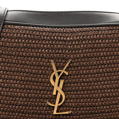 Saint Laurent Raffia Canvas Monogram Lou Camera Bag Dark Chocolate 8 of 10