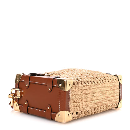 Louis Vuitton Raffia Side Trunk MM Natural Brown 4 of 10