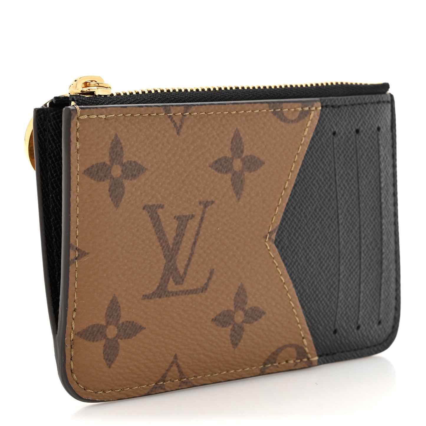 Reverse Monogram Zipped Romy Card Holder