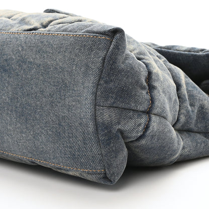 Saint Laurent Denim Quilted Medium Loulou Puffer Monogram Chain Satchel Blue Cinnamon 10 of 11
