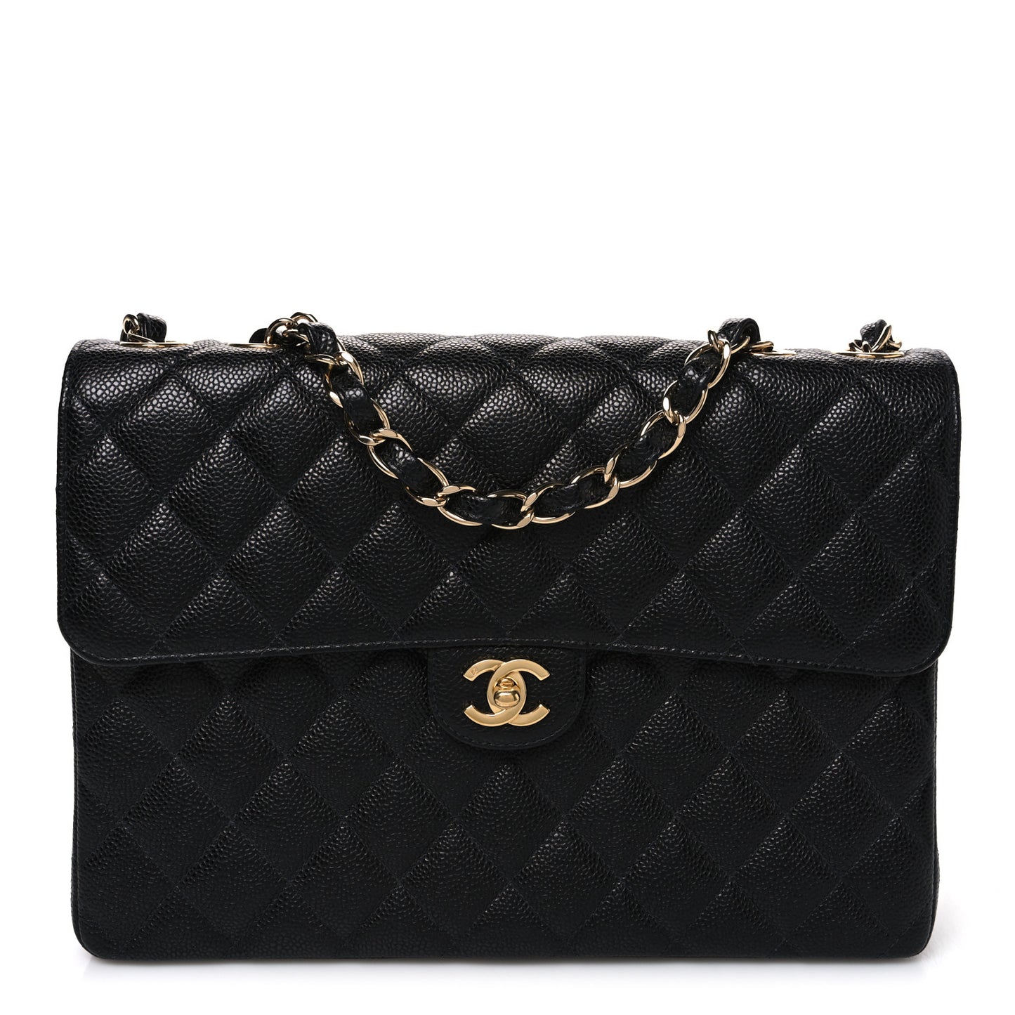 Caviar Jumbo Single Flap Black