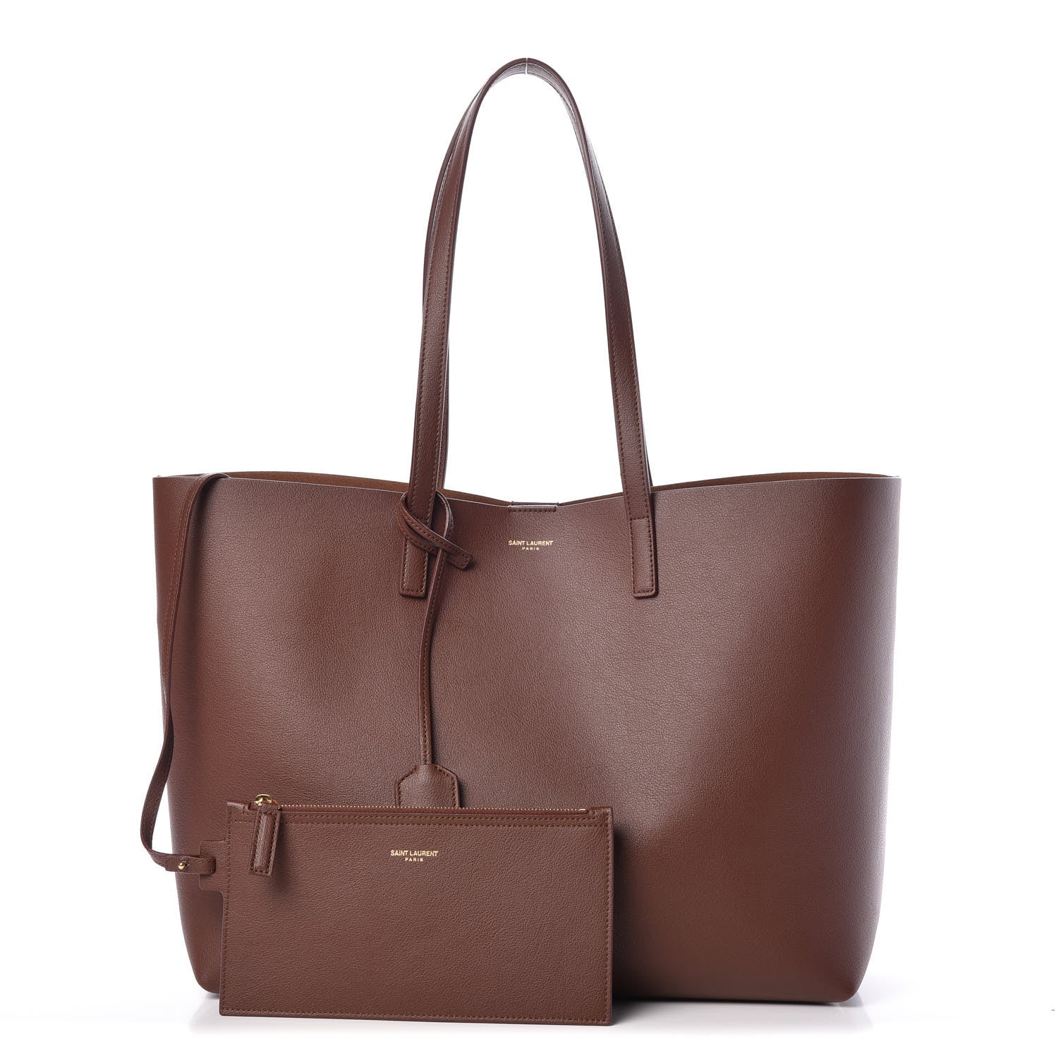 Saint Laurent Calfskin Large Shopping Tote Old Brandy 1 of 13