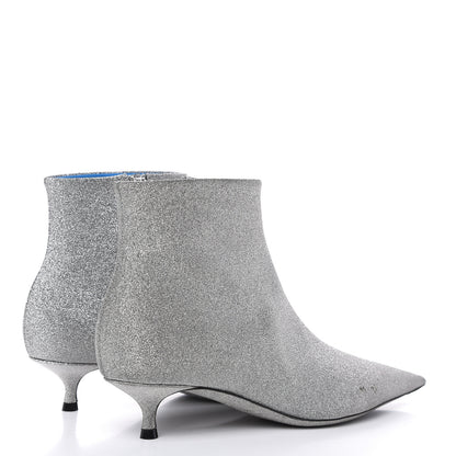 Balenciaga Calfskin Glitter Short 40mm Extreme Pointed Toe Knife Booties 36 Silver Hardware 4 of 12