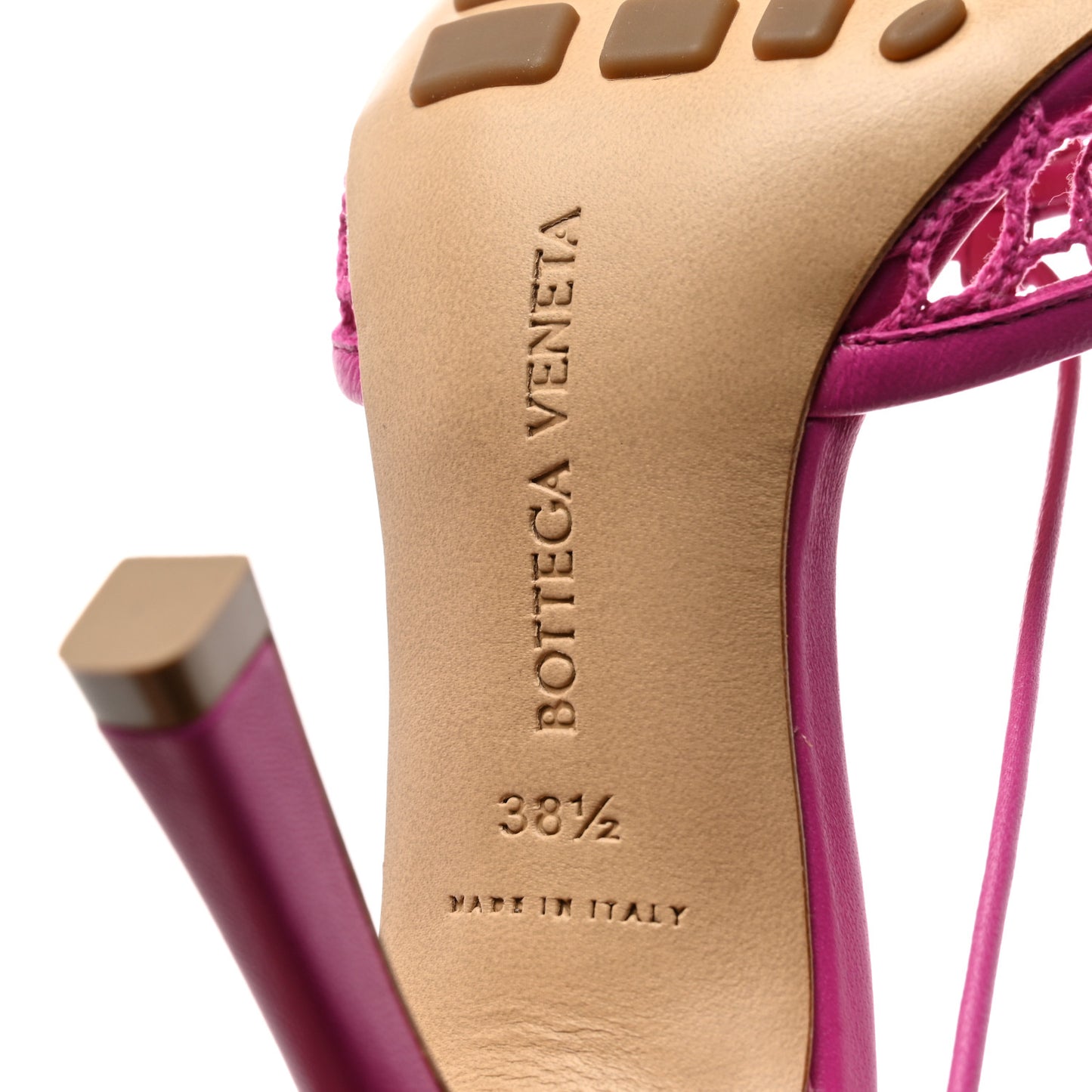 Mesh Nappa Stretch Ankle Tie 90mm Sandals 38.5 Hollyhock