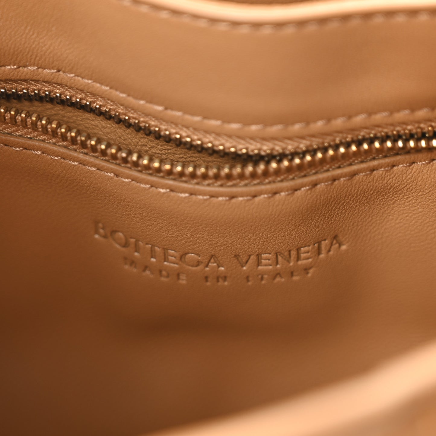 Nappa Maxi Intreccio Padded Cassette Crossbody Bag Caramel