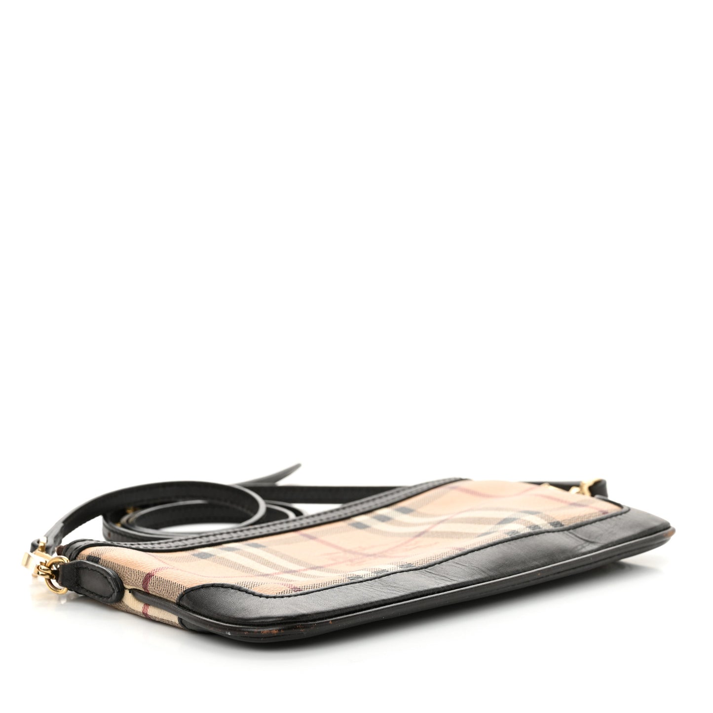 Haymarket Check Small Peyton Crossbody Clutch Bag Chocolate