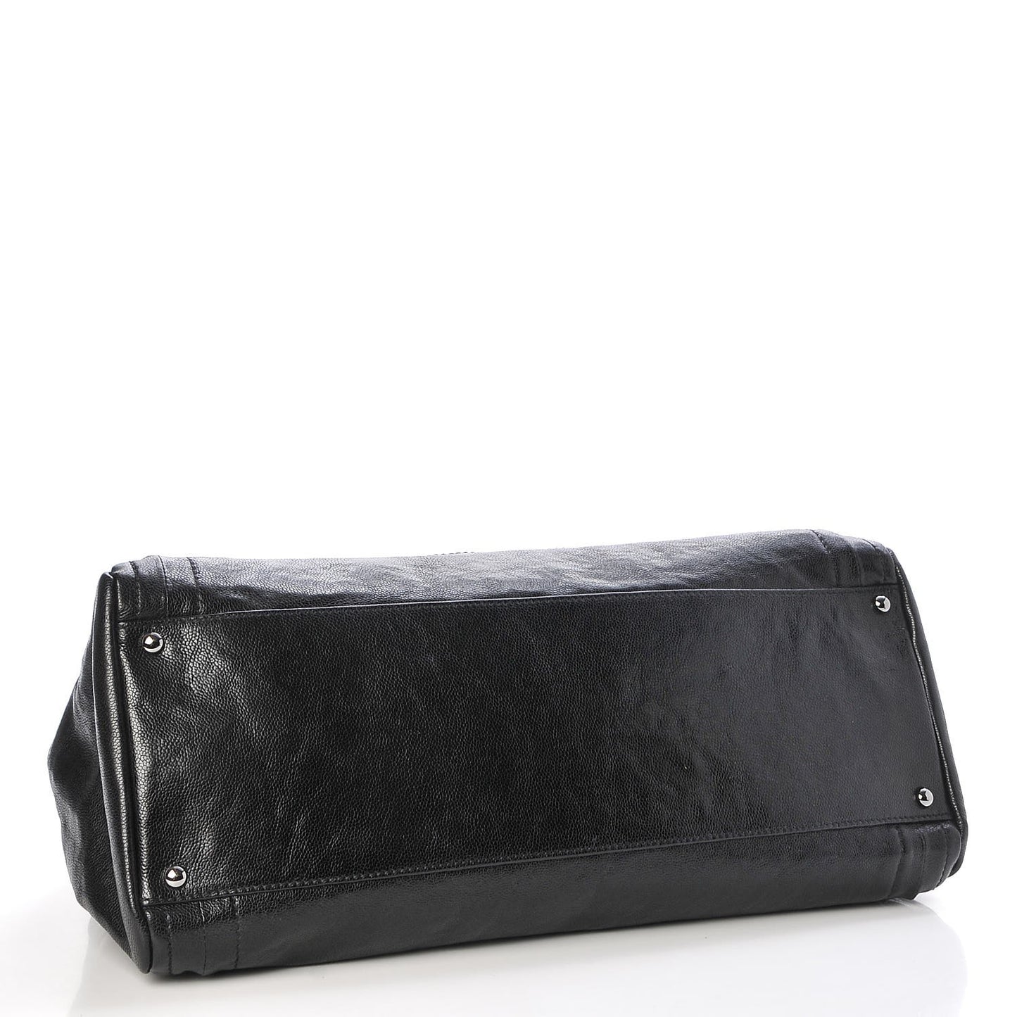 Glazed Caviar East West Modern Chain Tote Black