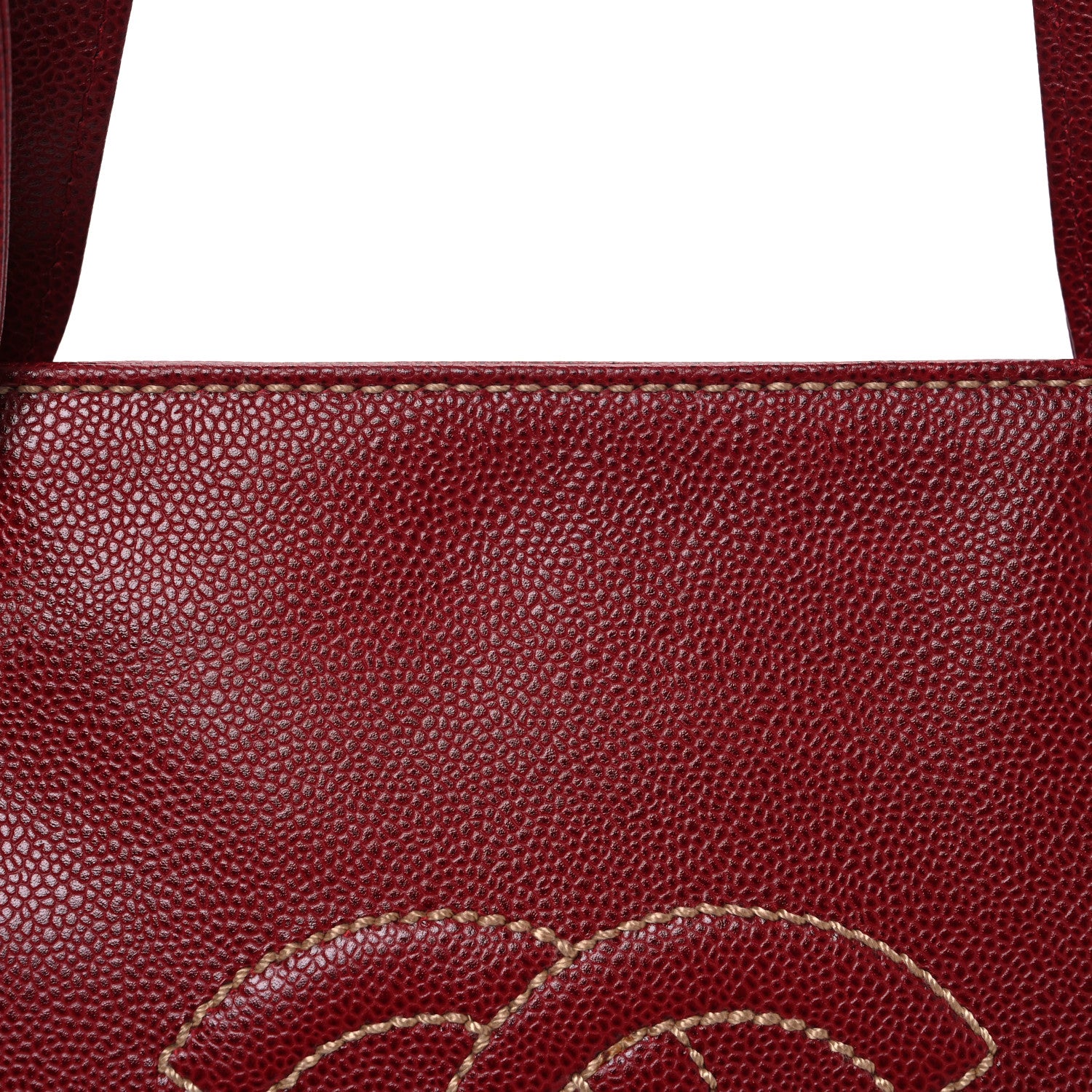 Chanel Caviar CC Stitched Tote Red 8 of 10