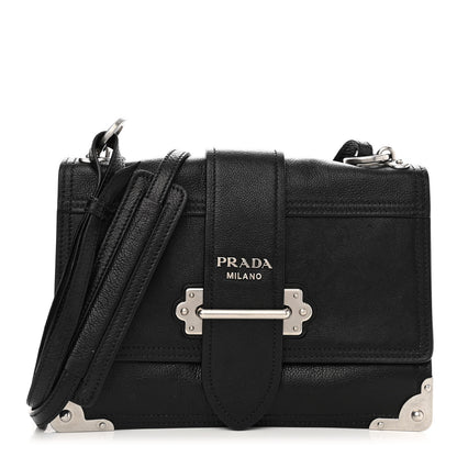 Prada Glace Calfskin Large Soft Cahier Bag Black 1 of 10