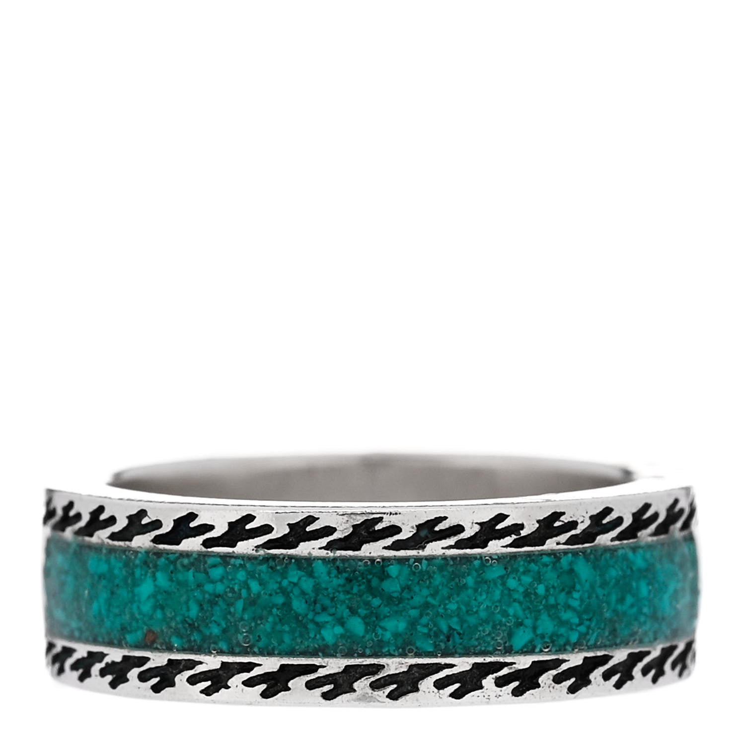 Gucci Sterling Silver Enamel Interlocking G ring 49 5 Turquoise 4 of 7