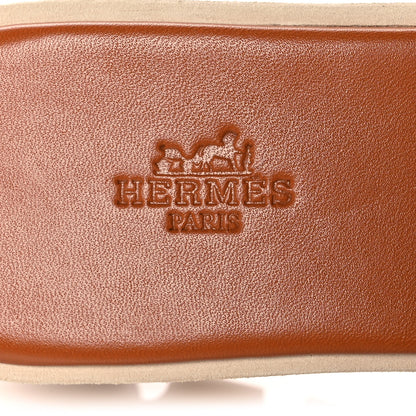 Hermes Calfskin Cork Eze 30 Sandals 39 Marron Glaise 7 of 9