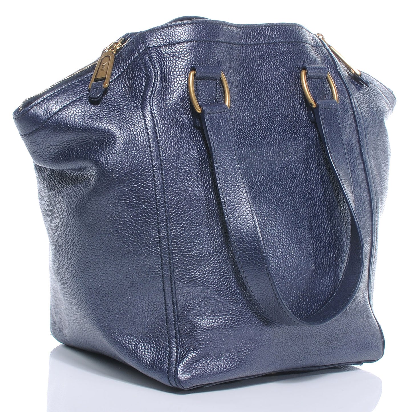 Leather Small Downtown Metallic Navy