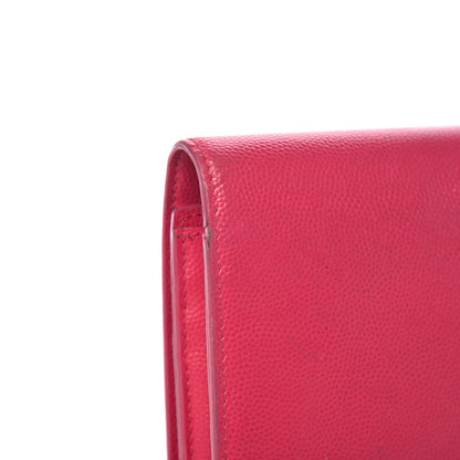 Saint Laurent Grain De Poudre Classic Monogram Cassandre Wallet Fuchsia 18 of 38