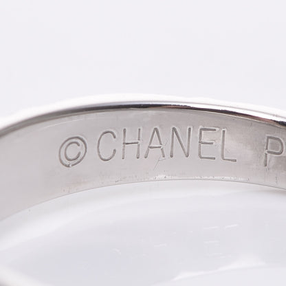Chanel Platinum Diamond Matelasse Ring 48 4.5 4 of 6