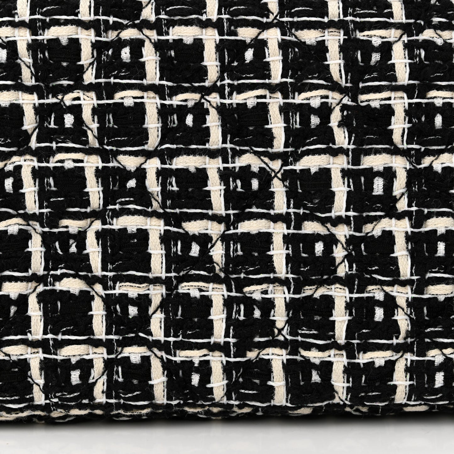 Tweed Quilted Multi Chain Mini Flap Black Ecru White