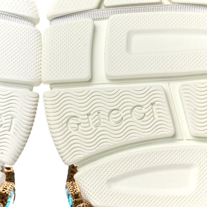 Gucci X SEGA Metallic Calfskin Mesh Removable Crystals Womens Flashtrek Sneakers 35.5 Rosa Great 35.5 White Silver 6 of 9