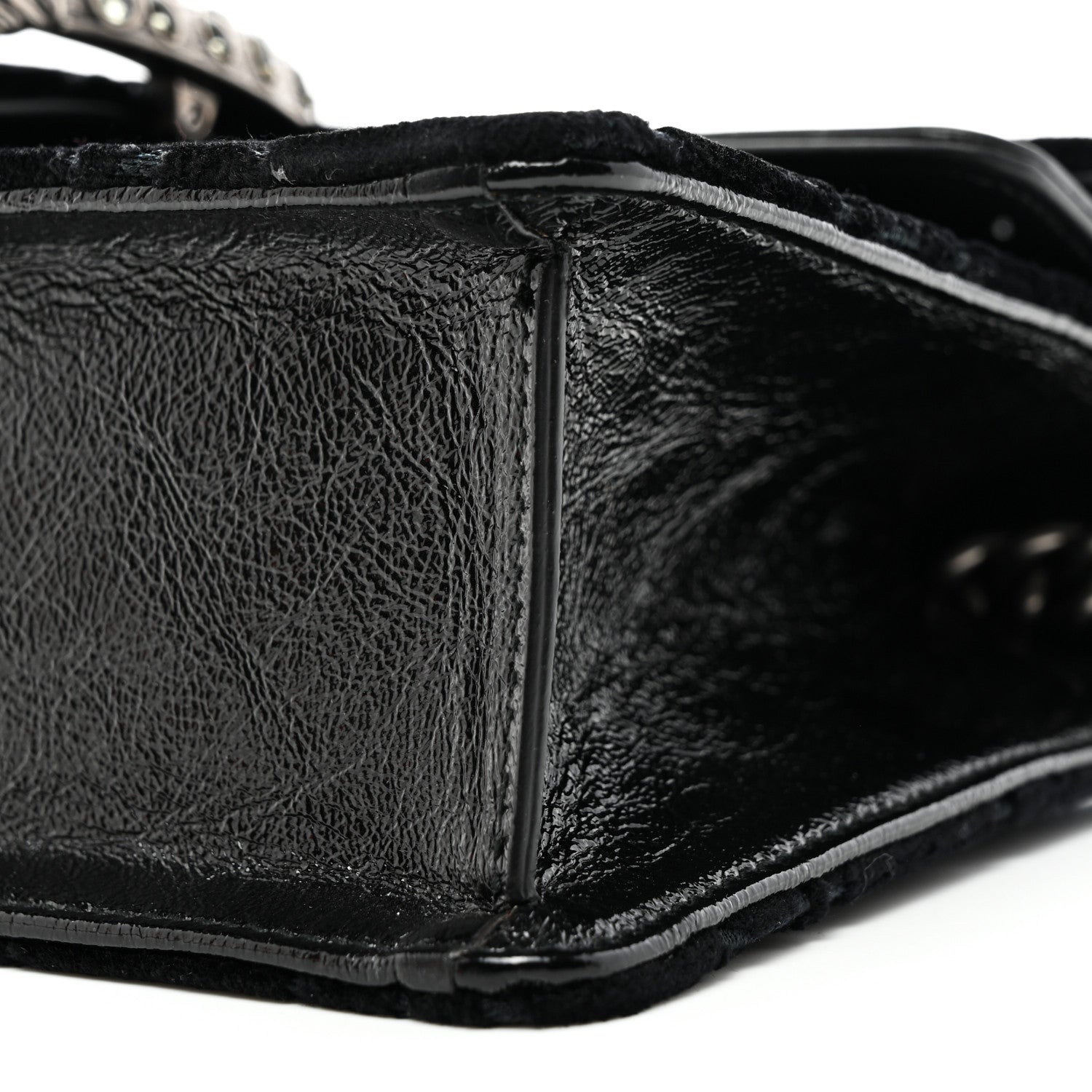 Gucci Velvet Skipper Crystal GG Monogram Small Dionysus Shoulder Bag Black Black Diamond 10 of 10