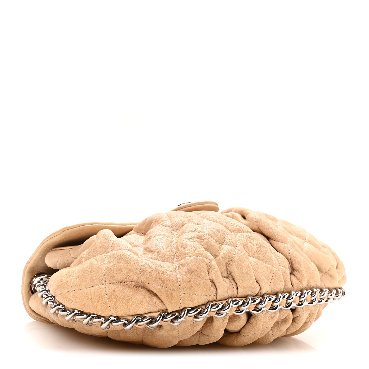 Chanel Washed Lambskin Quilted Medium Chain Around Messenger Beige 4 of 10