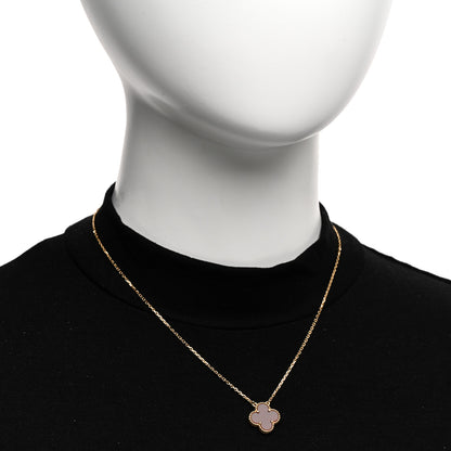 Van Cleef & Arpels 18K Yellow Gold Carnelian Vintage Alhambra Pendant Necklace 2 of 6