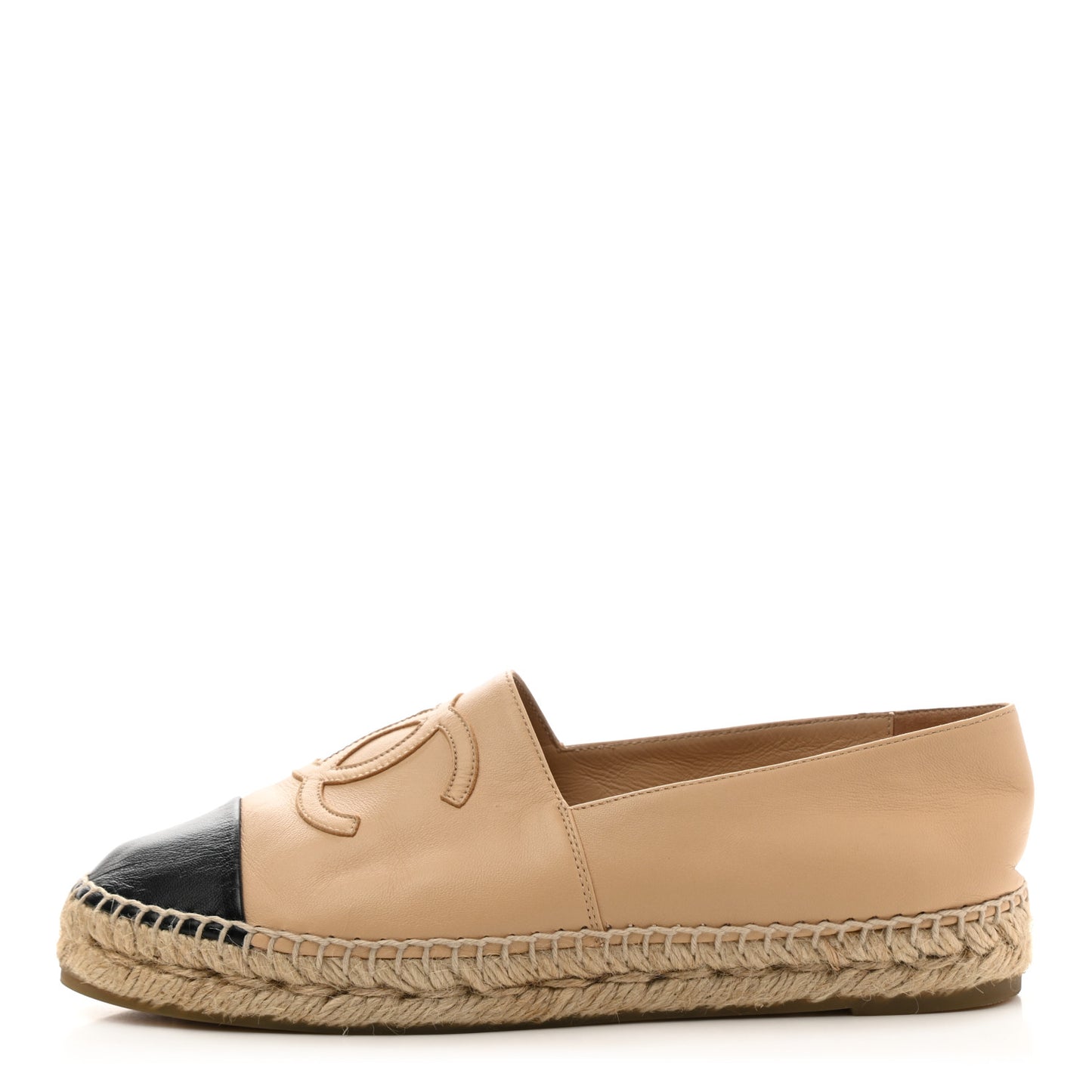 Lambskin CC Espadrilles 37 Beige Black