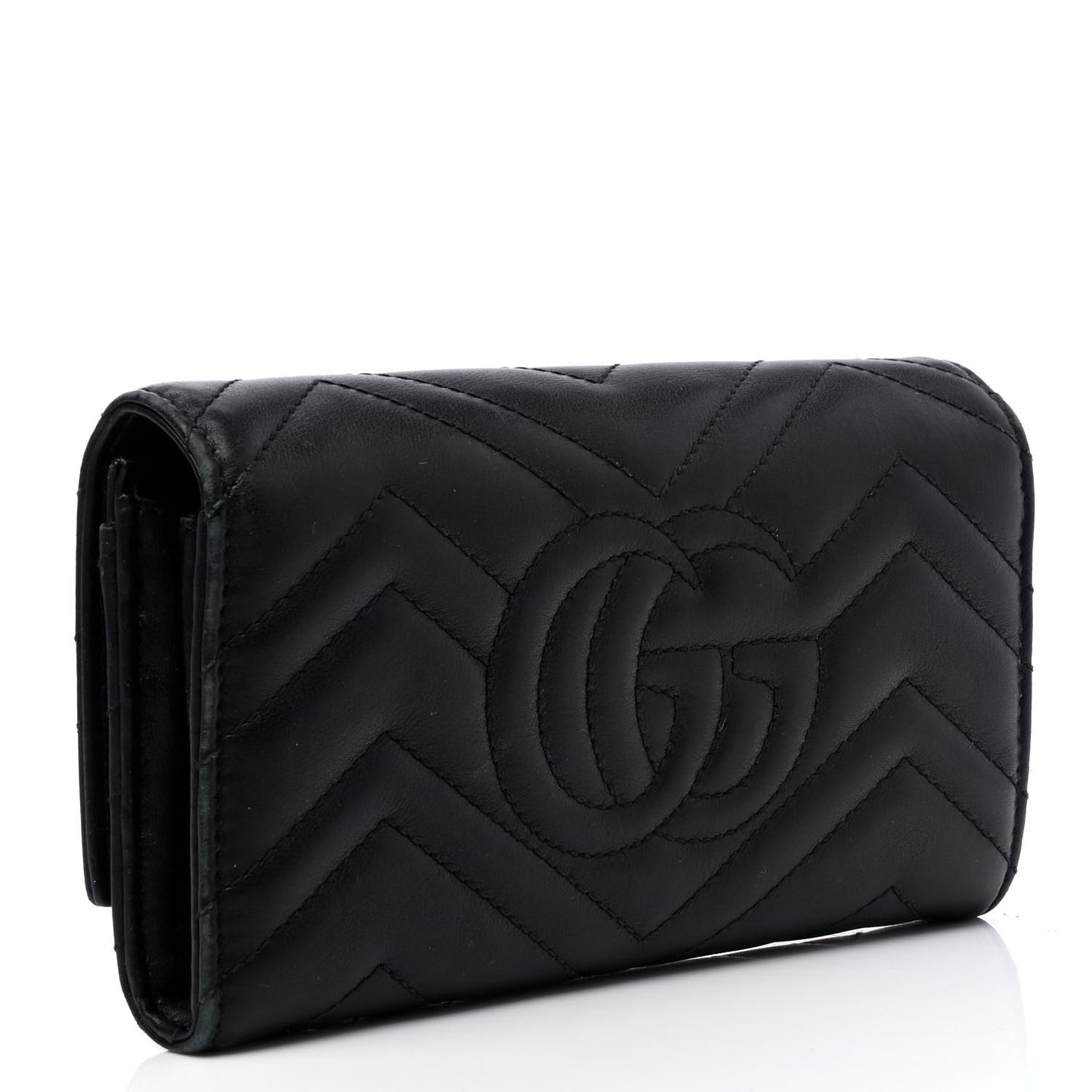 Calfskin Matelasse GG Marmont Continental Wallet Black