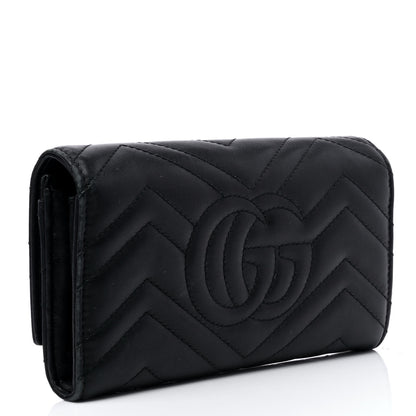 Gucci Calfskin Matelasse GG Marmont Continental Wallet Black 2 of 8