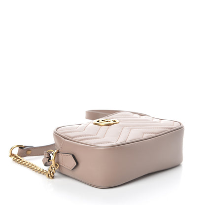 Gucci Calfskin Matelasse Mini GG Marmont Chain Shoulder Bag Porcelain Rose 3 of 8