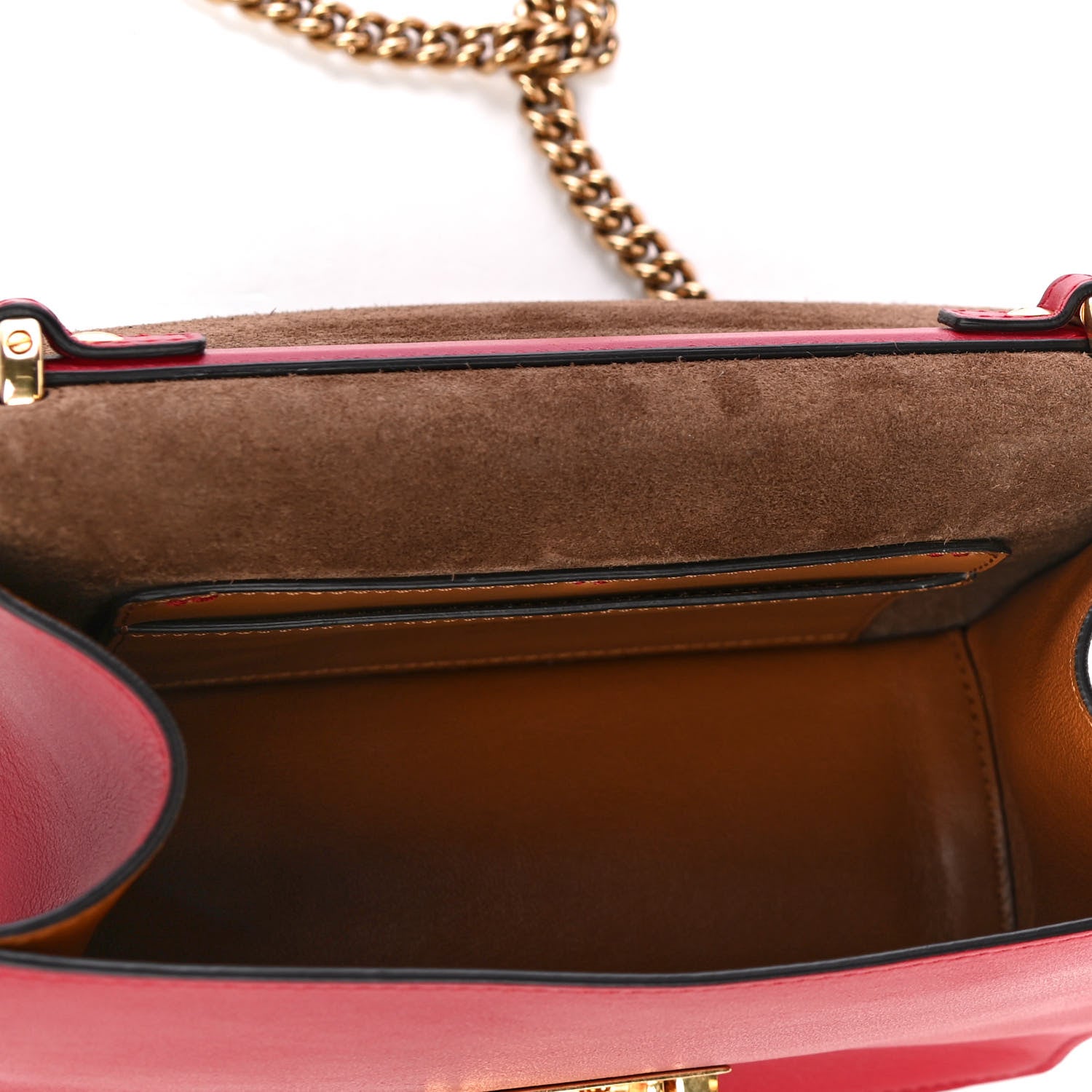 Fendi Vitello Grace Matte Small Kan U Shoulder Bag Fragola 4 of 4