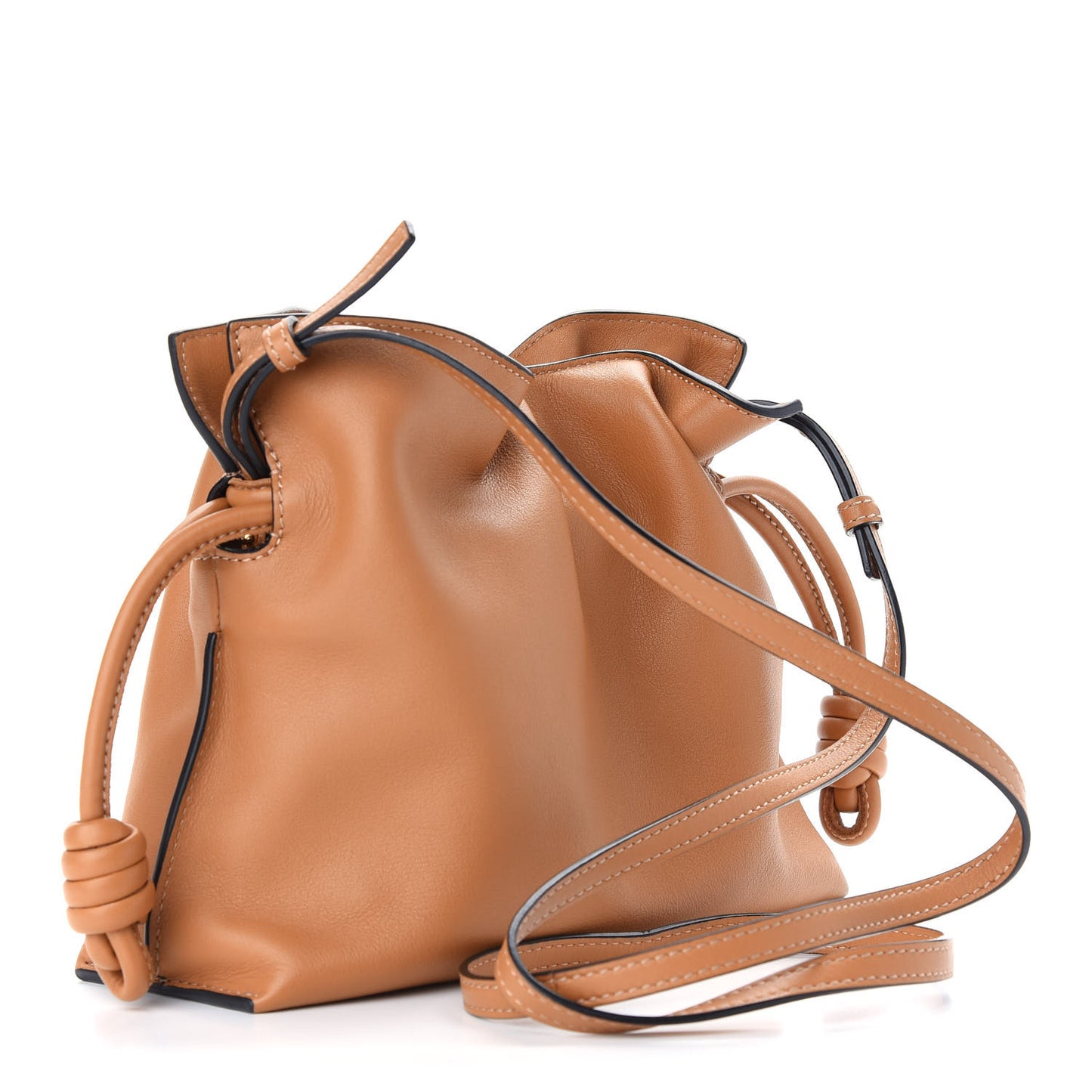 Calfskin Mini Flamenco Knot Clutch Warm Desert