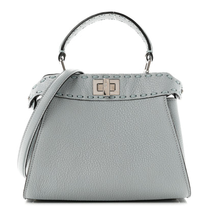 Fendi Cuoio Roma Sellerissima Nappa Sintetica Tape Stitch Mini Peekaboo Iconic Satchel Anice 1 of 10