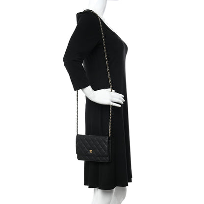 Chanel Caviar Quilted Wallet on Chain WOC Black 2 of 14
