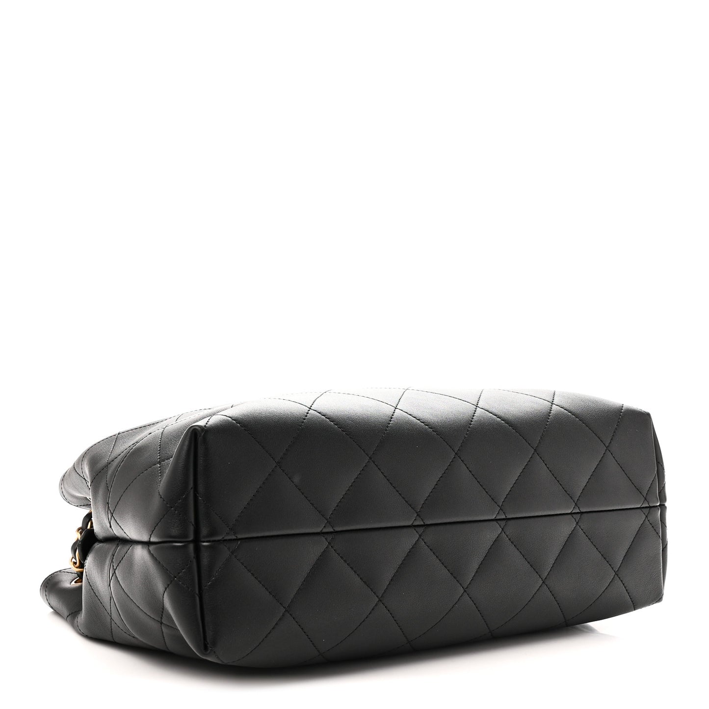 Calfskin Quilted Small Coco Base Shopping Bag Black