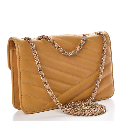 Chanel Calfskin Chevron Small Gabrielle Flap Yellow 3 of 12