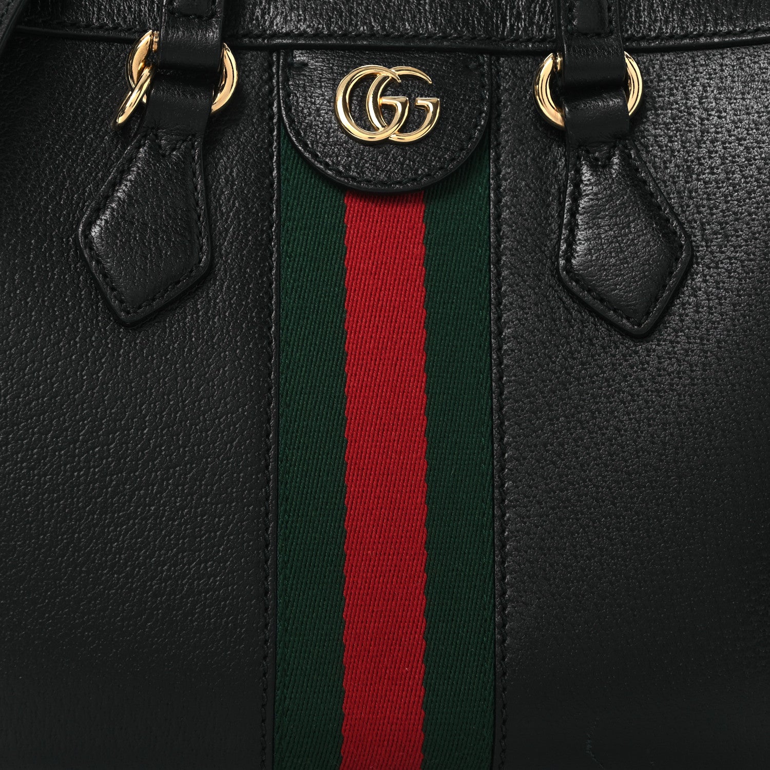 Gucci Textured Calfskin Web Small Ophidia Tote Bag Black 8 of 13