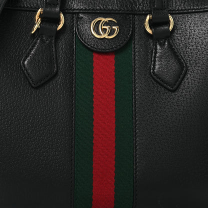 Gucci Textured Calfskin Web Small Ophidia Tote Bag Black 8 of 13