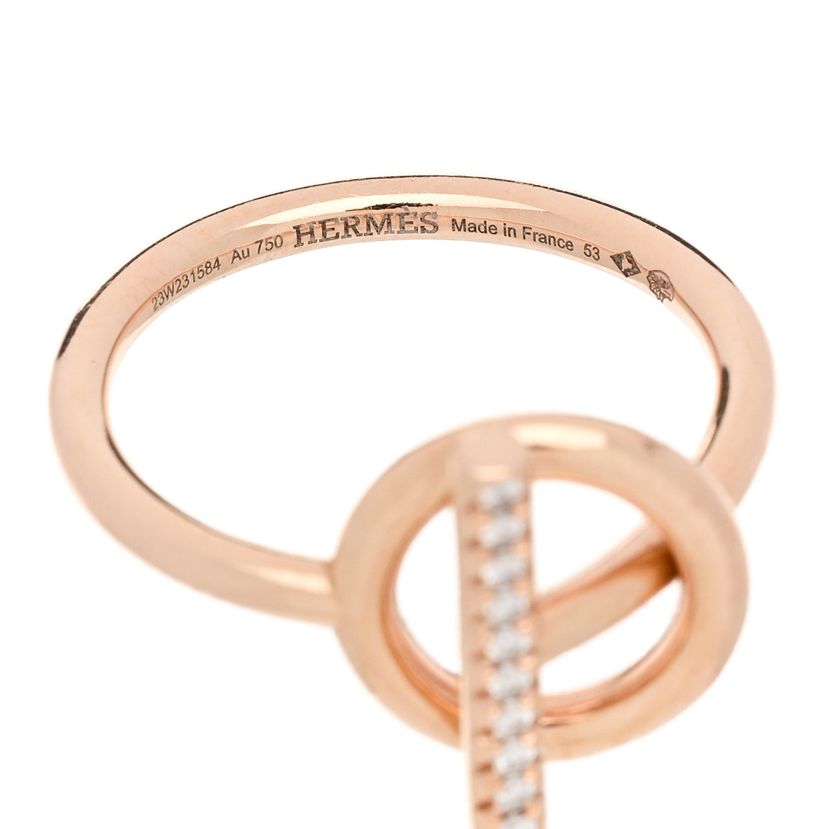 18K Rose Gold Diamond PM Echappee Ring 53 6.5