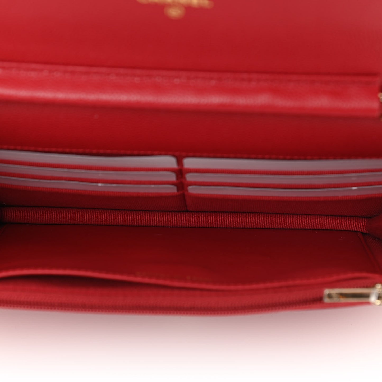 Caviar Quilted Wallet On Chain WOC Red