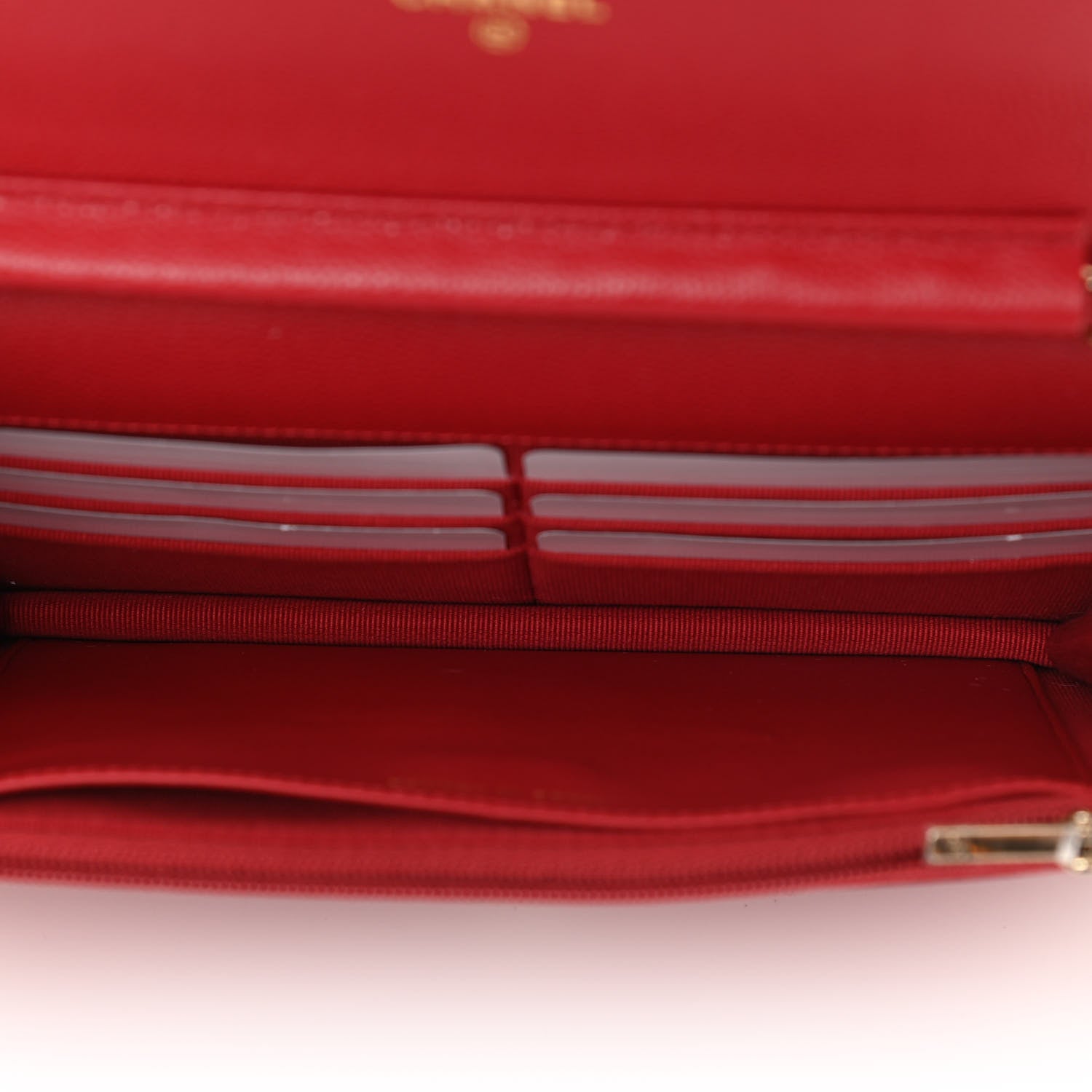Chanel Caviar Quilted Wallet On Chain WOC Red 5 of 11