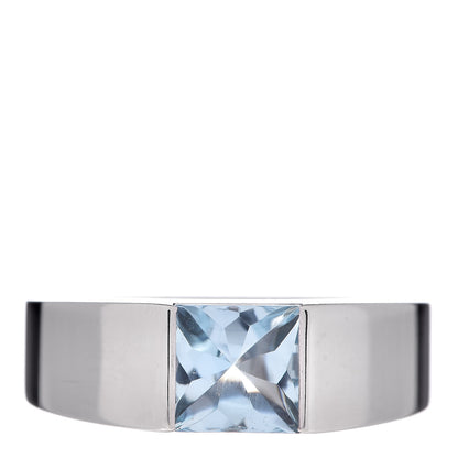 Cartier 18K White Gold Aquamarine Tank Ring 48 4.5 1 of 5