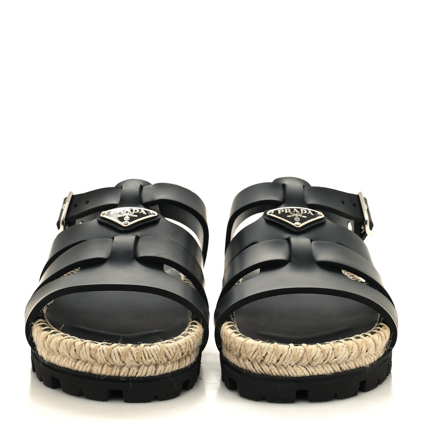 Vitello Soft Rope Metal Triangle Cage Sandals 39 Black