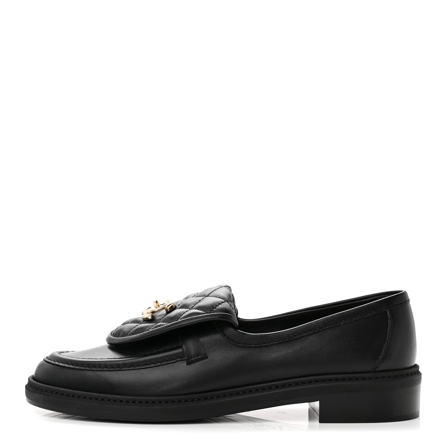 Lambskin Quilted CC Turnlock Loafers 39.5 Black