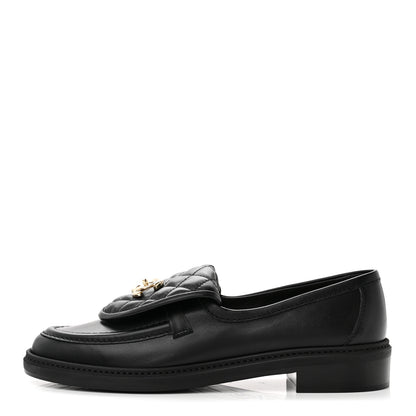 Chanel Lambskin Quilted CC Turnlock Loafers 39.5 Black 1 of 9