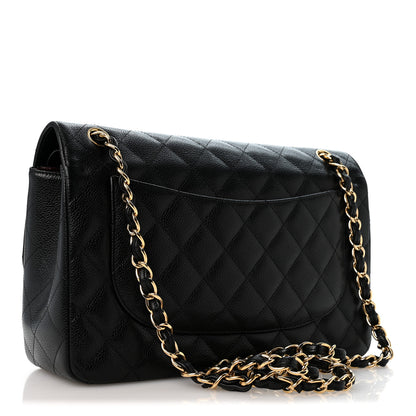 Chanel Caviar Quilted Jumbo Double Flap Black 2 of 12