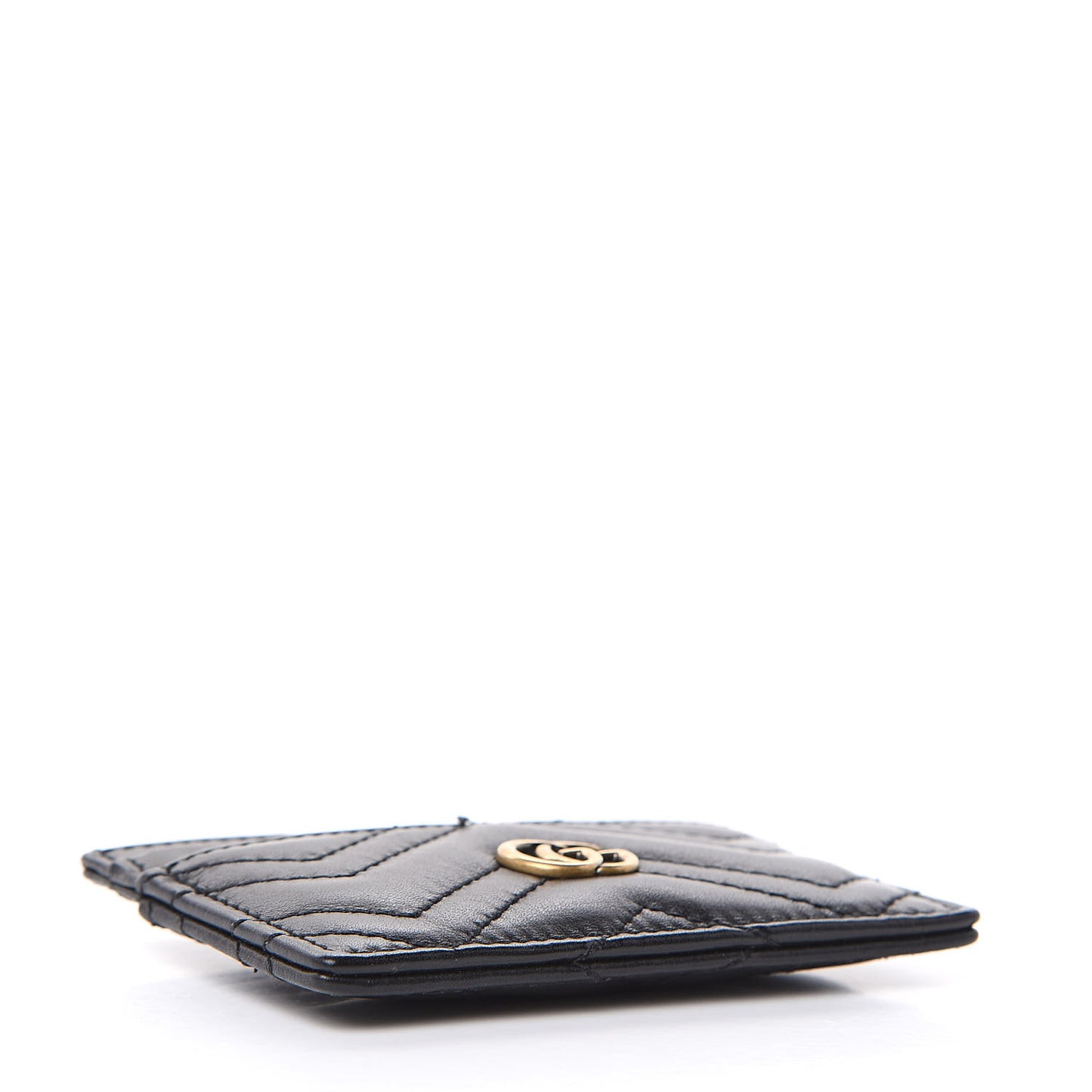 Calfskin Matelasse GG Marmont Card Holder Black