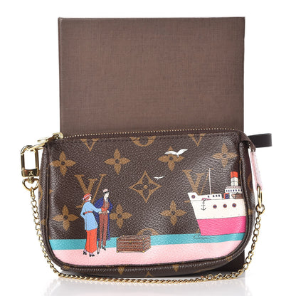Louis Vuitton Monogram 2016 Christmas Animation Mini Pochette Accessories Rose Ballerine 8 of 8