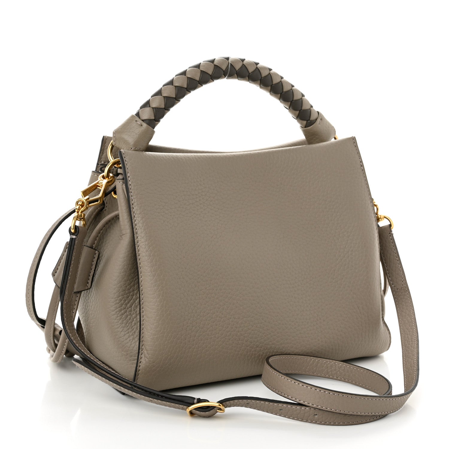 Mulberry Heavy Grain Small Iris Tote Powder Grey Dark Clay 2 of 7
