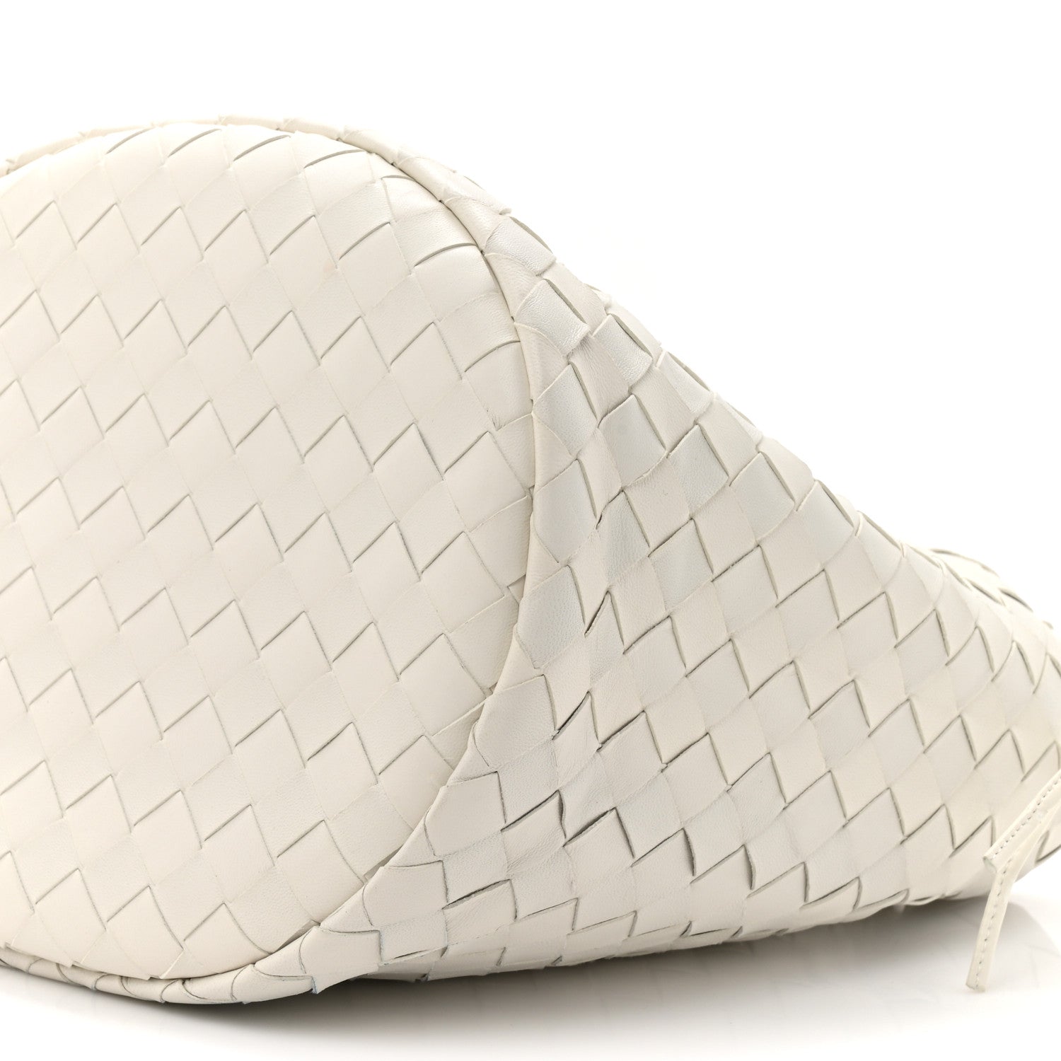 Bottega Veneta Calfskin Intrecciato Small Castello Bucket Bag White 9 of 10