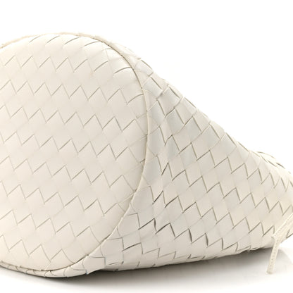Bottega Veneta Calfskin Intrecciato Small Castello Bucket Bag White 9 of 10